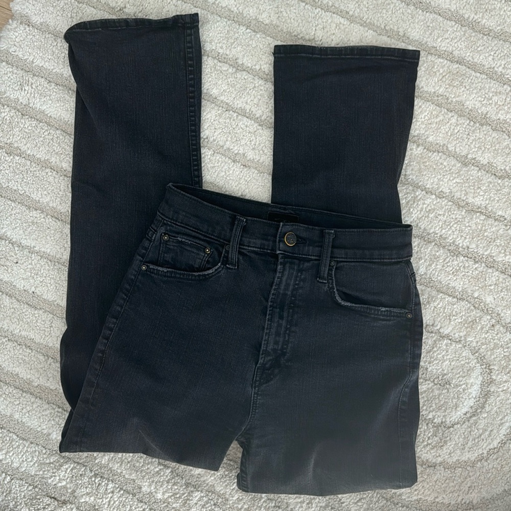 Mother black denim jeans - high waisted rider